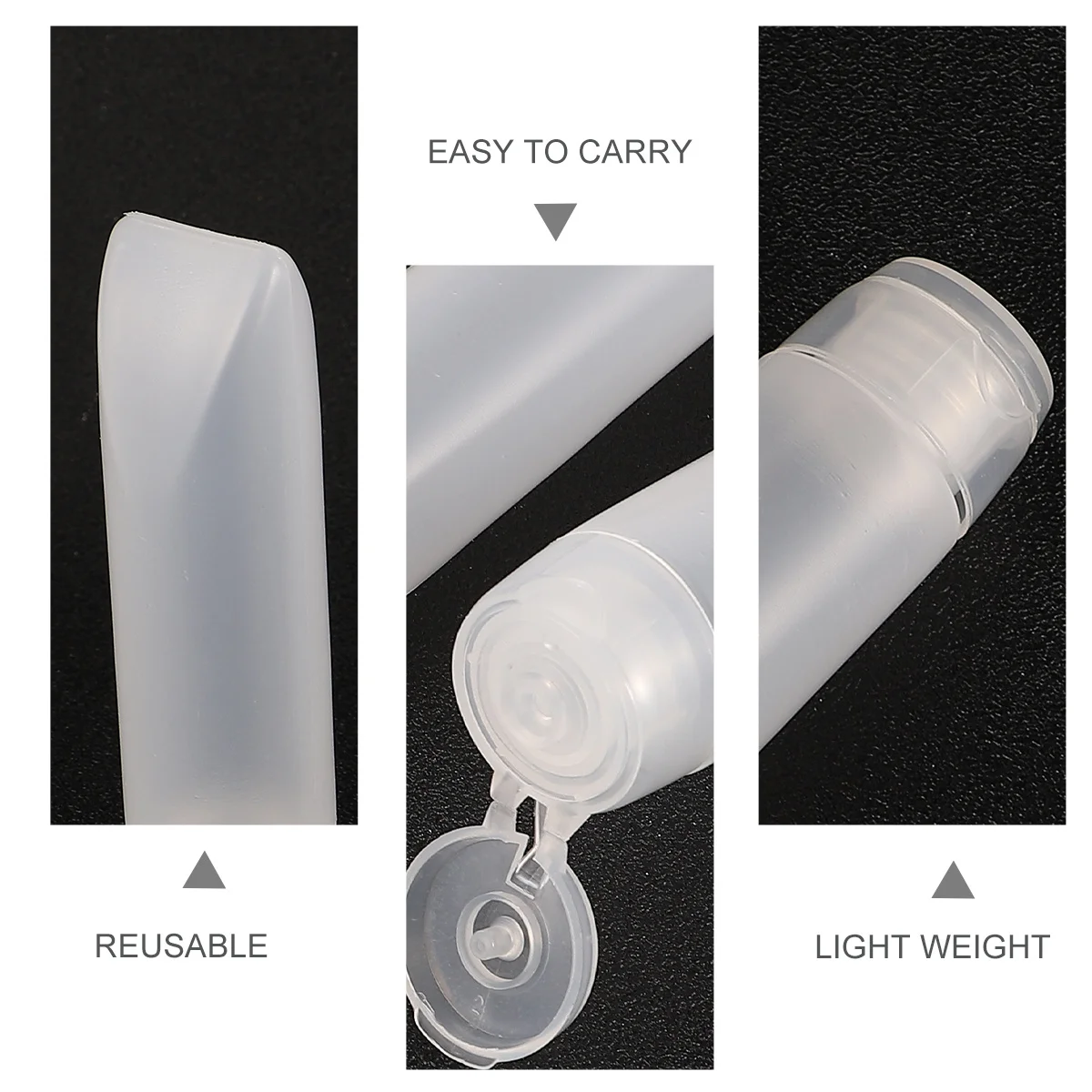

20Pcs Plastic Travel Bottle Leak Proof Refillable Squeeze Tube Container for Shampoo Lotion Gel Tube Bottle