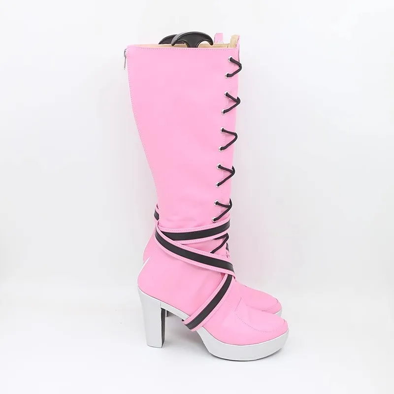 Monster High Cosplay Tênis, Botas Rosa, Peruca Ula Anime, Perucas Cosplay