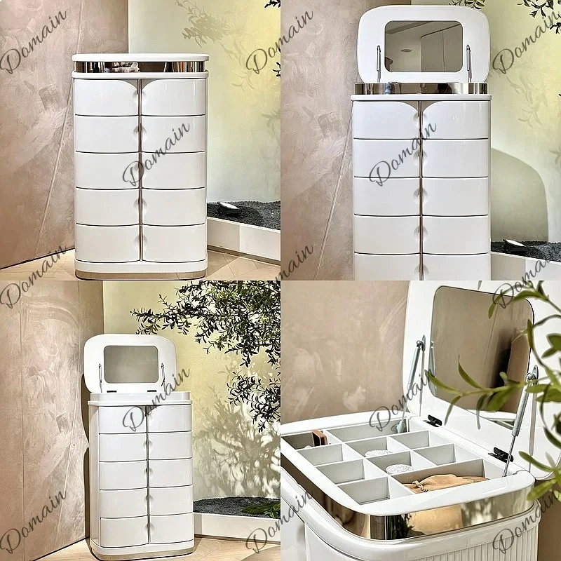 X80 Luxury 5-Drawer Jewelry Cabinet Modern Minimalist Vertical Painted Dresser Storage Organizer For Bedroom Villa