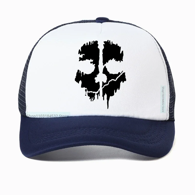 Call Of Duty FPS Shooting Game hat For Men Fashion Ghost Head Skull print Baseball Cap cool men Mesh Breathable sunhat bone
