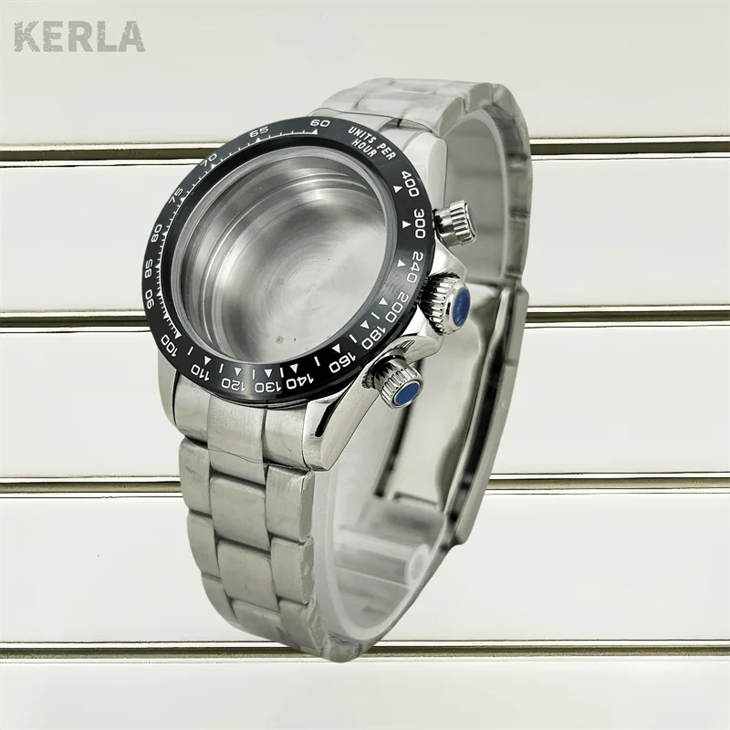 39,2mm Silber-Roségold Herrenuhr Stahlgehäuse für Daytona VK63 VK64 Quarzwerk Gehäuse Uhrenteile Zubehör Passend für 20mm Armband – Detail 4