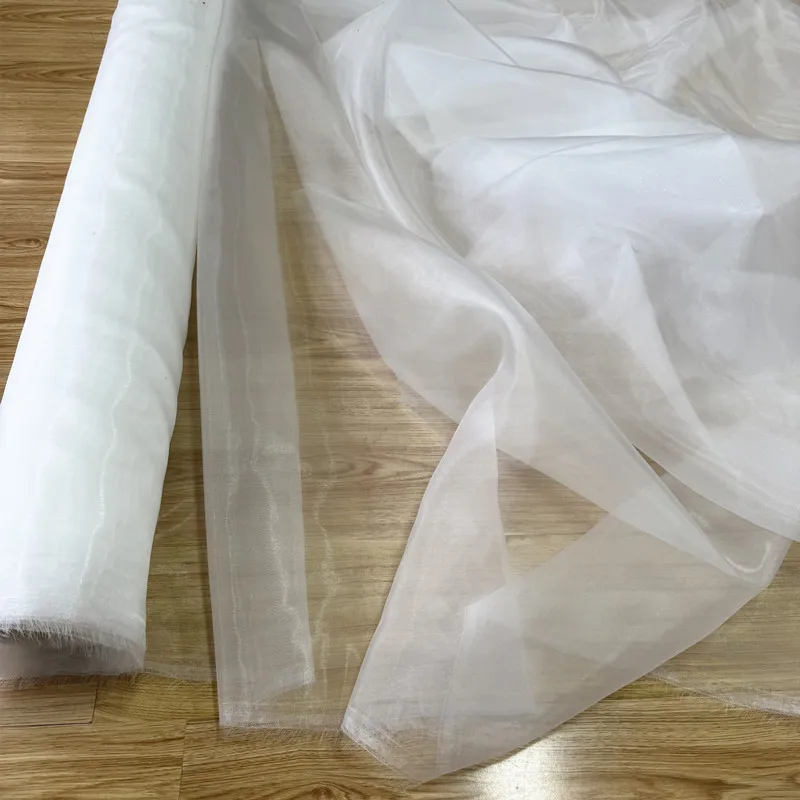 Tessuto di rete di nylon trasparente fatto a mano design fai da te abito da sposa gonna supporto tessuto rigido per abito da sera in rete dura