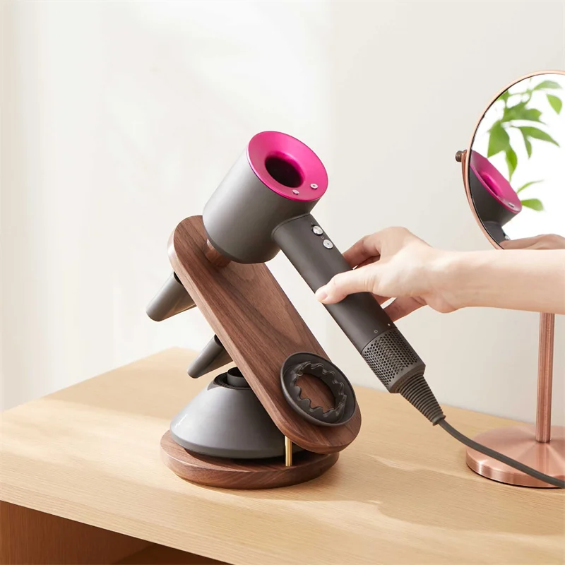 

Wall Mount Hair Dryer Holder Stand for Dyson Supersonic Hair Dryer Storage Rack Walnut Beech Wood Hair Dryer Bracket Bathroom