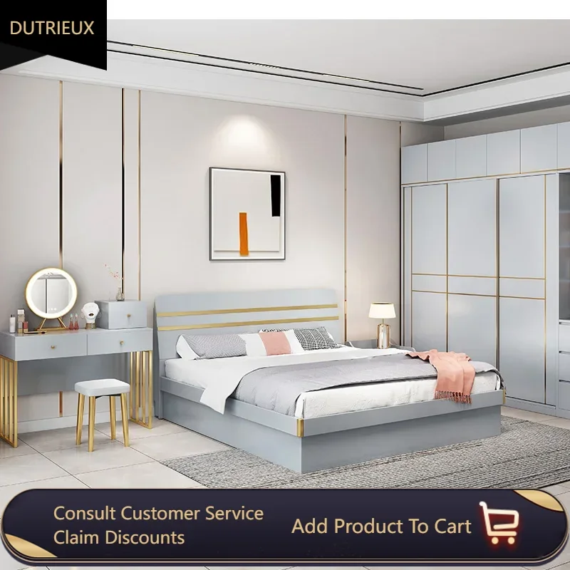 

Complete Luxury Princess Bedroom Set Full European Modern Storage Double Bedroom Set Adults Comfy Cama Matrimonio Furniture