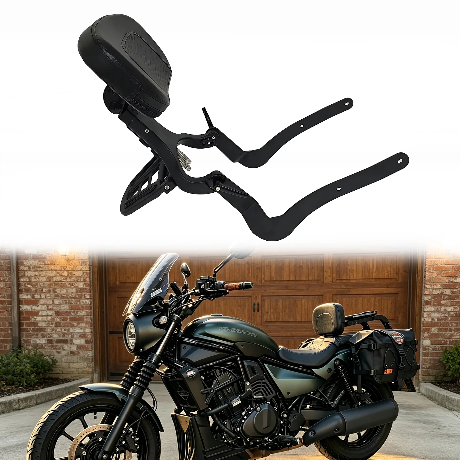 For Kawasaki Eliminator 500 SE 400 450 500SE 23-26 Multi Purpose Detachable Motorcycle Rear Backrest Driver Passenger Sissy Bar