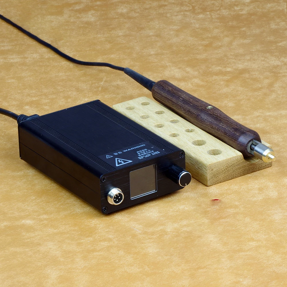 Podgrzewacz do tłoczenia uszczelek 80-480 ℃   Regulowana temperatura AC z 2 mosiężnymi końcówkami Elektryczna bigówka do skóry — zdjęcie 2