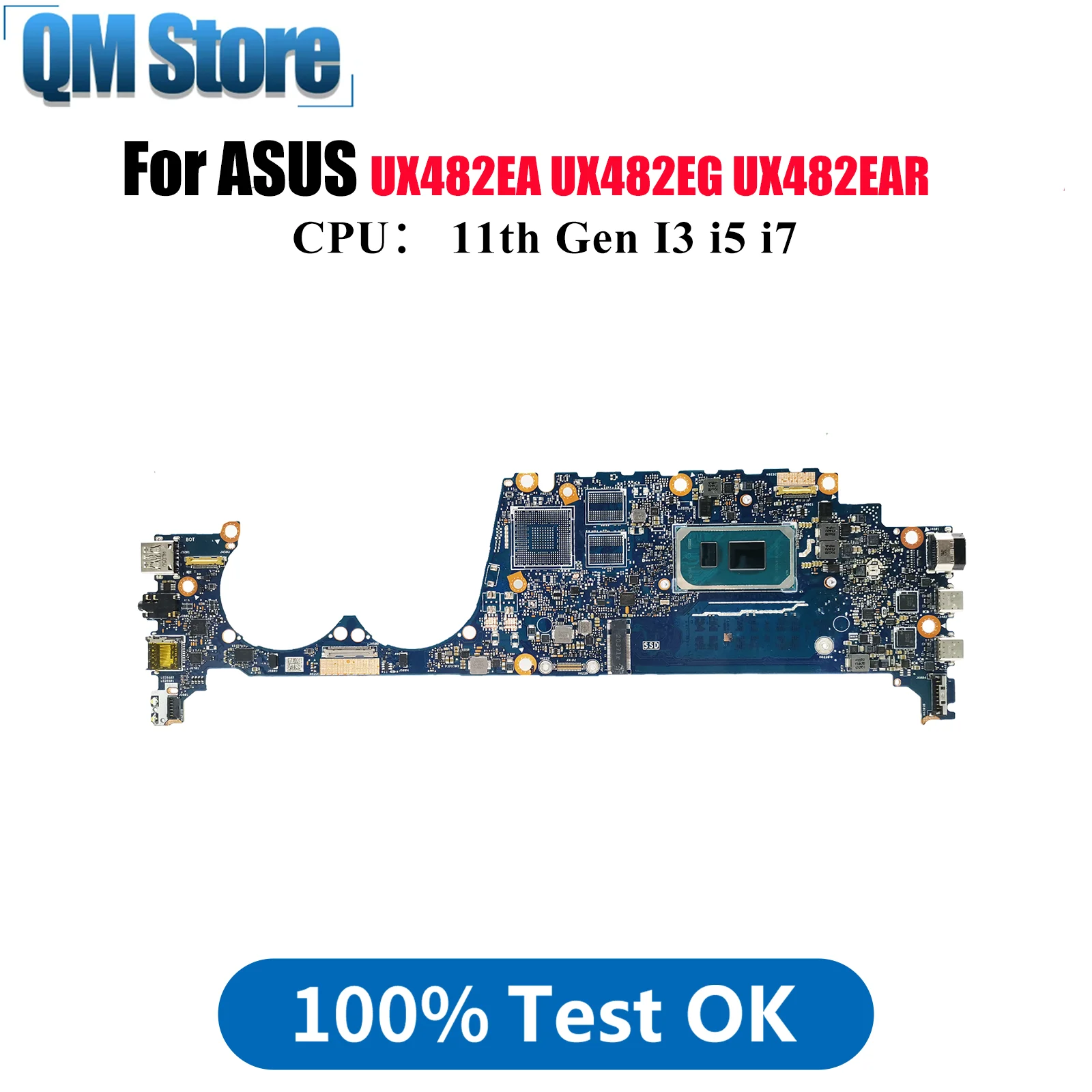 

UX482EA Материнская плата для ноутбука ASUS UX482EG UX482EA BX482E UX482EAR UX482E BE482E UX482EGR UX4100E Материнская плата 11-го поколения I3 i5 i7 U