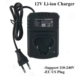 Power Tool Part DC EU/US Li-Ion Rechargeable Charger Support 110-240V For 12V Angle Grinder, Electric Drill Wrench Power Tool