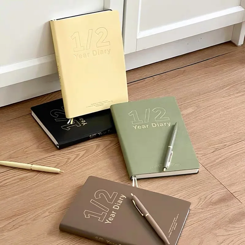 2025 January Agenda book Planner Notebook A5 A page a day Work business notepad PU Leather Cover Plan Weekly Diary Organizer