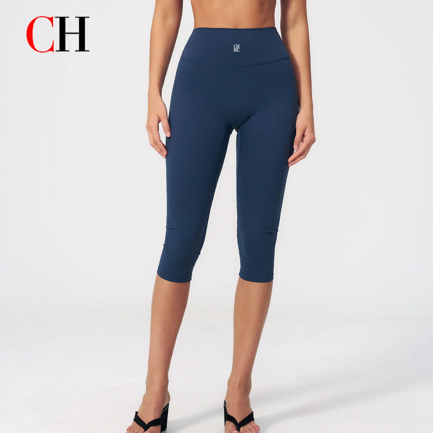 CH Women High Waist Yoga Leggings Capri Pants Seamless Workout Tights Fitness Gym Running Sports Leggings Stretchy Activewear