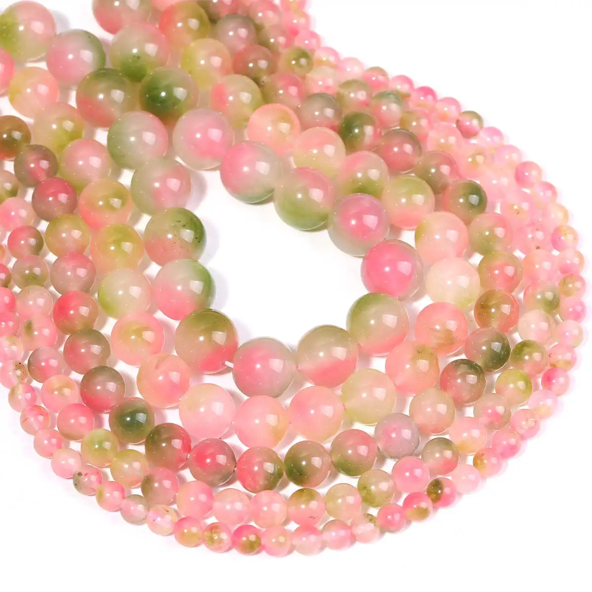 SHIJIWLS Rote Wassermelonen-Jade-Perlen für die Schmuckherstellung, DIY-Charms, Armbänder, Halsketten-Zubehör, große Abstandsperlen, 6–14 mm – Detail 4