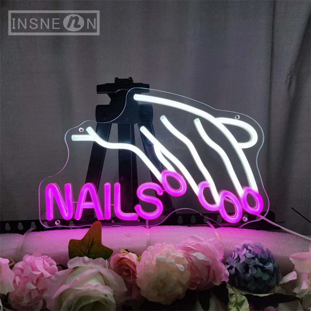 Nails Neon Sign LED Neon Light For Nail shop Beauty Room LUminous Business Signs Home Room wall Decoration Lights