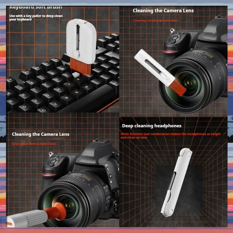 مجموعة فرش تنظيف AC18 (مضمونة) 24 في 1 متعددة الوظائف، سماعات الرأس، الهاتف المحمول، الكمبيوتر، لوحة المفاتيح، الكاميرا، تنظيف رقمي