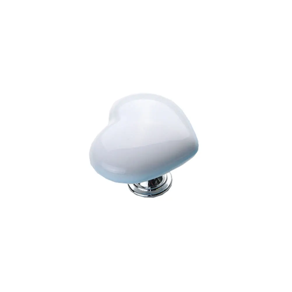 

4pcs Heart Shape Knobs Ceramic Door Knobs Distinctive Pull Handle Furniture Door Knobs for Home Shop (White)