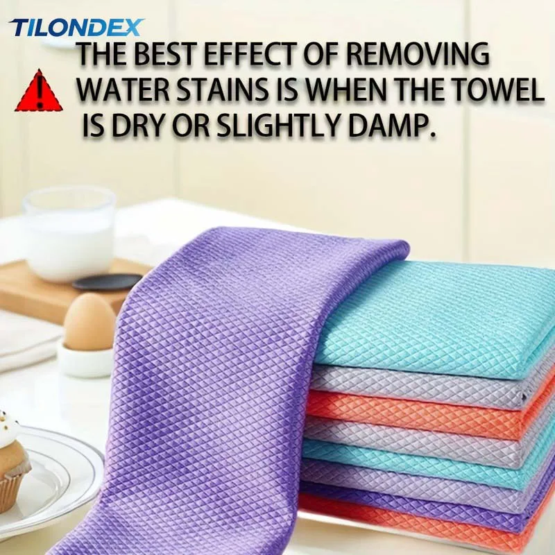TILONDEX13pcs Set: Random Color Cleaning Cloth with Nano Sponge Scrub Pad, Water Stain Removal Glass Cloth, Wipe Glass Without
