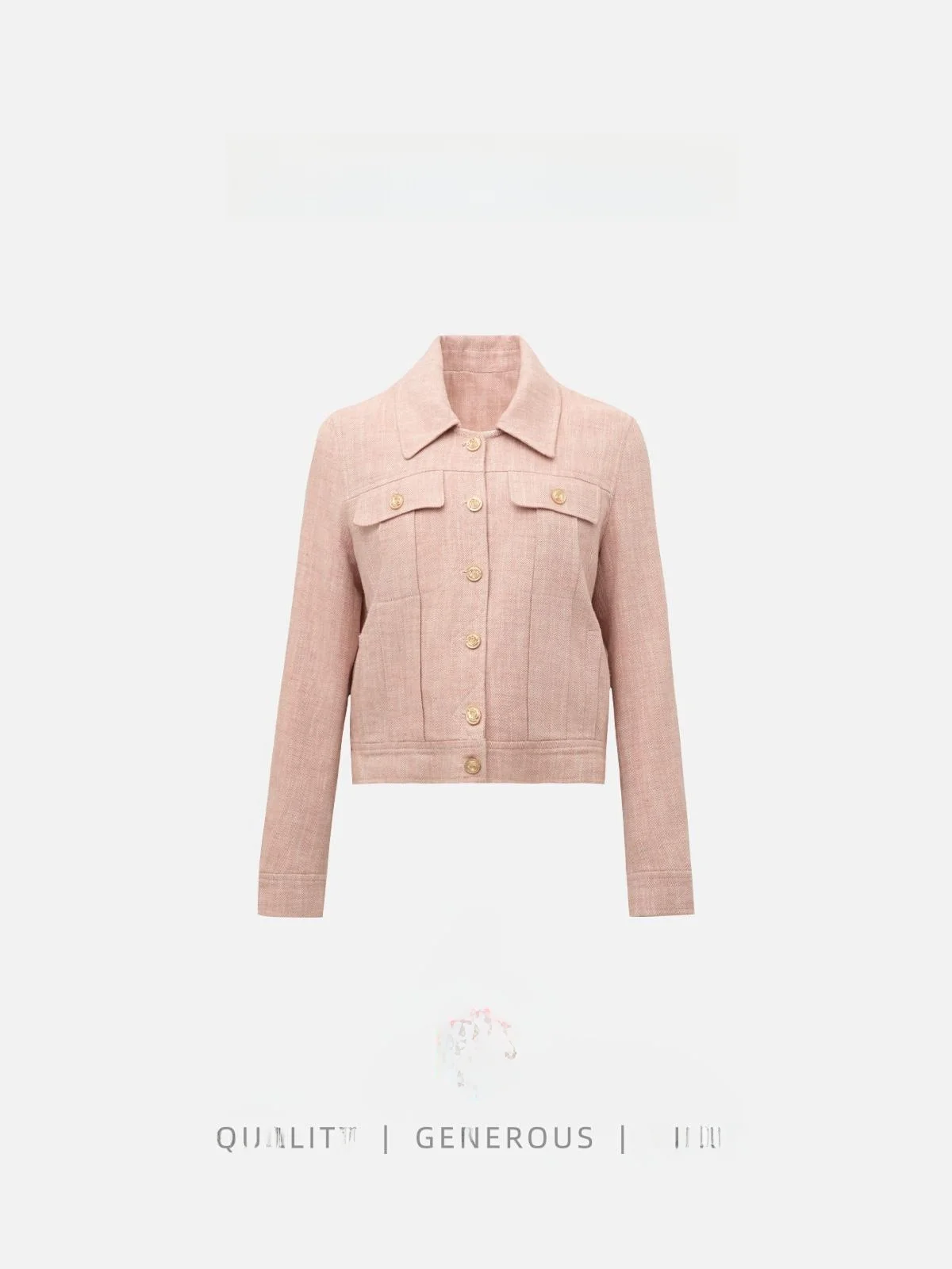 

Женская джинсовая куртка OUDOEE, розовая, из льна, повседневная, приталенная, осенний дизайн, уникальная, с пуговицами, без карманов