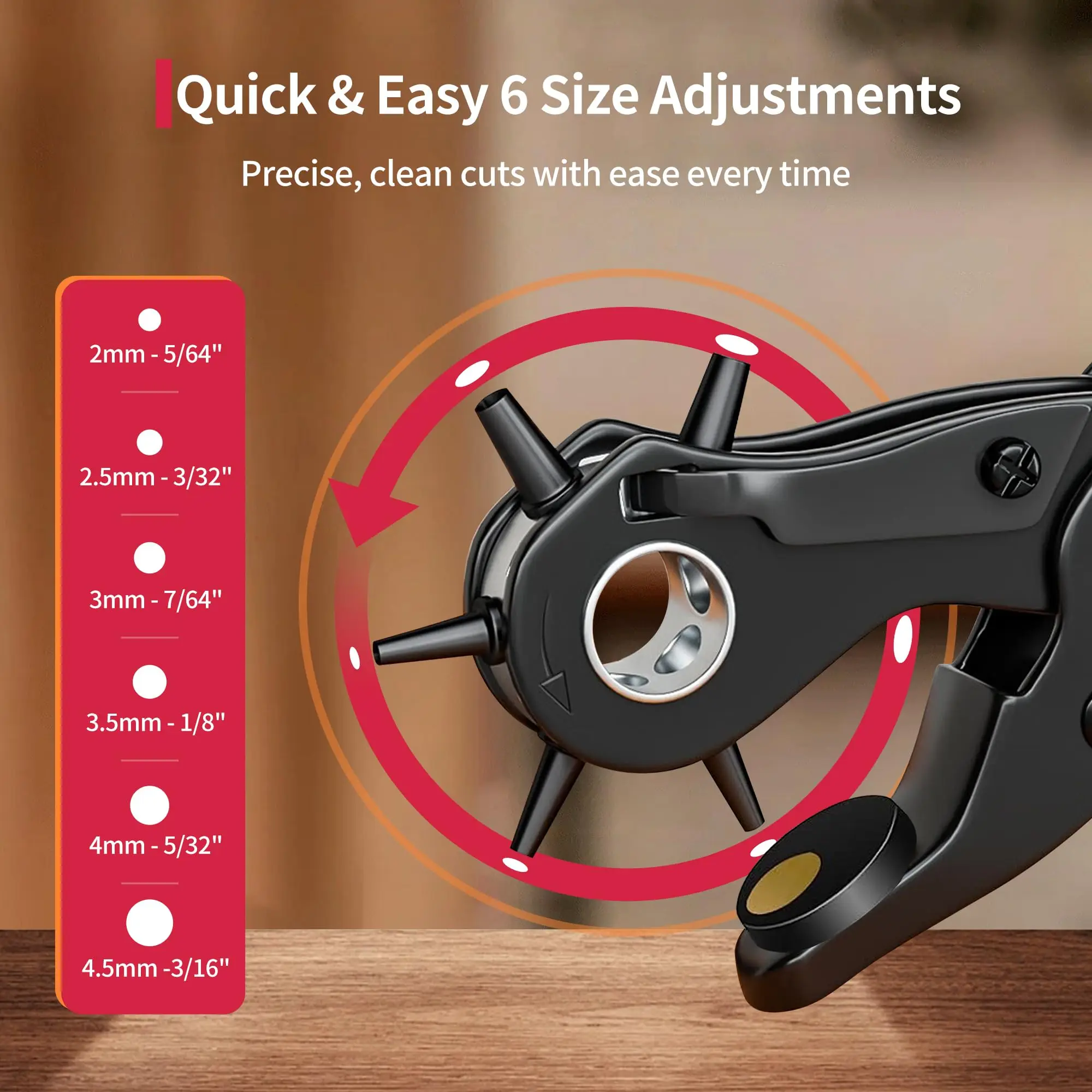 hit productFactory Leather Hole Punch Set for Belts, Watch Bands, Straps, Dog Collars, Saddles, Shoes, Fabric, DIY Home or Craft