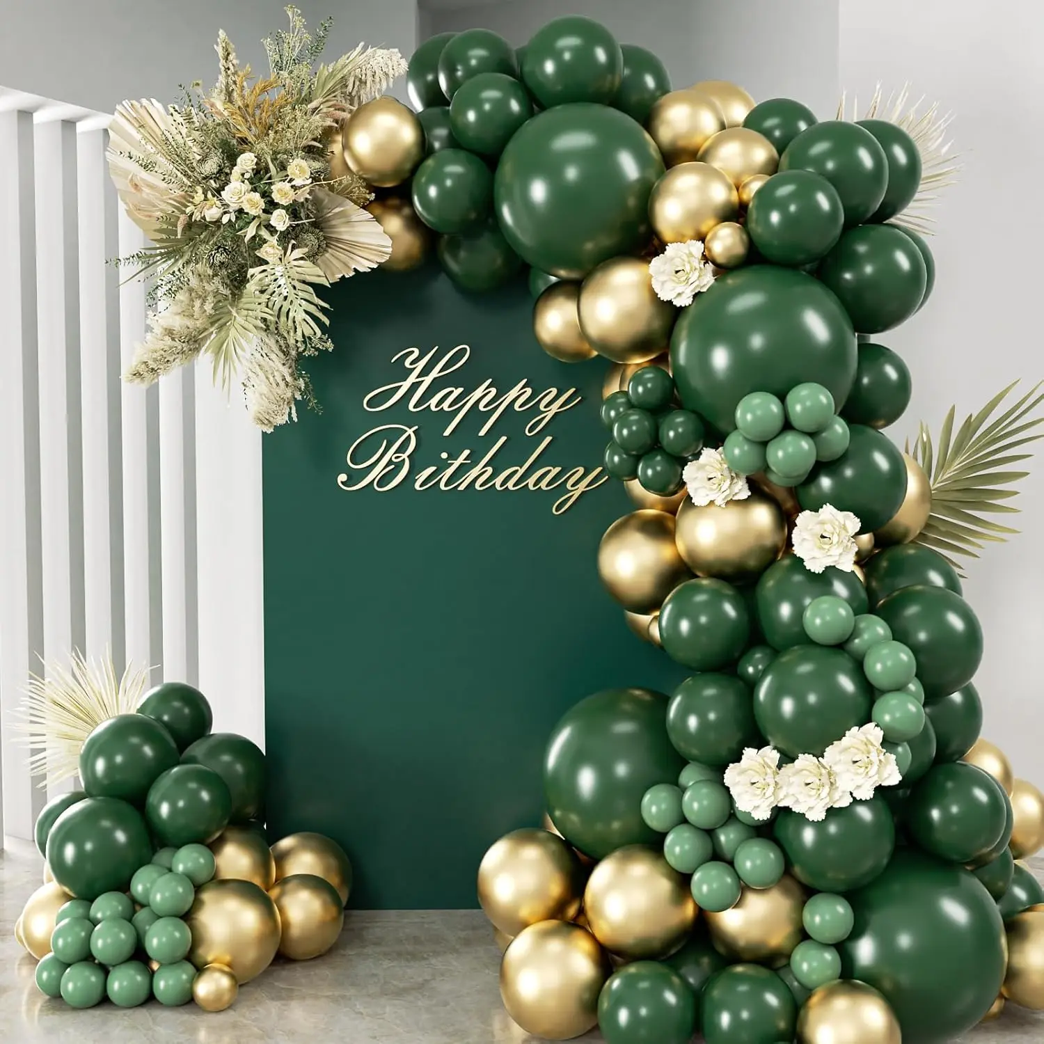 99 pçs balões guirlanda arco kit com balões de ouro verde para noivado casamento aniversário chá de bebê gênero revelar decoração