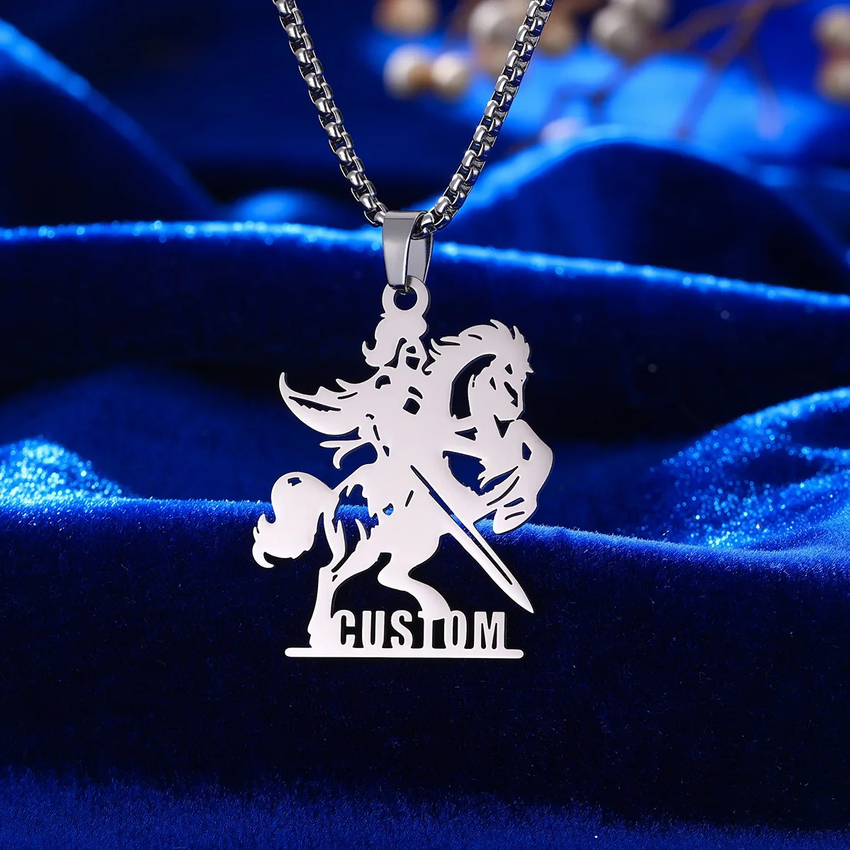 Custom Name Necklace Stainless Steel Knight Pendants Kids Nameplate Jewelry Personalised Any Design Letter Necklace