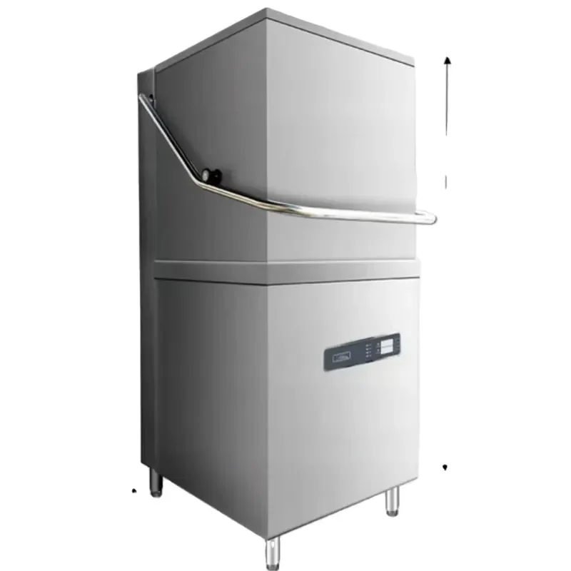 Hotel Freestanding Electric 304 Stainless Steel Automatic Hood Type Industrial Dishwasher 60 Racks/Hour Capacity