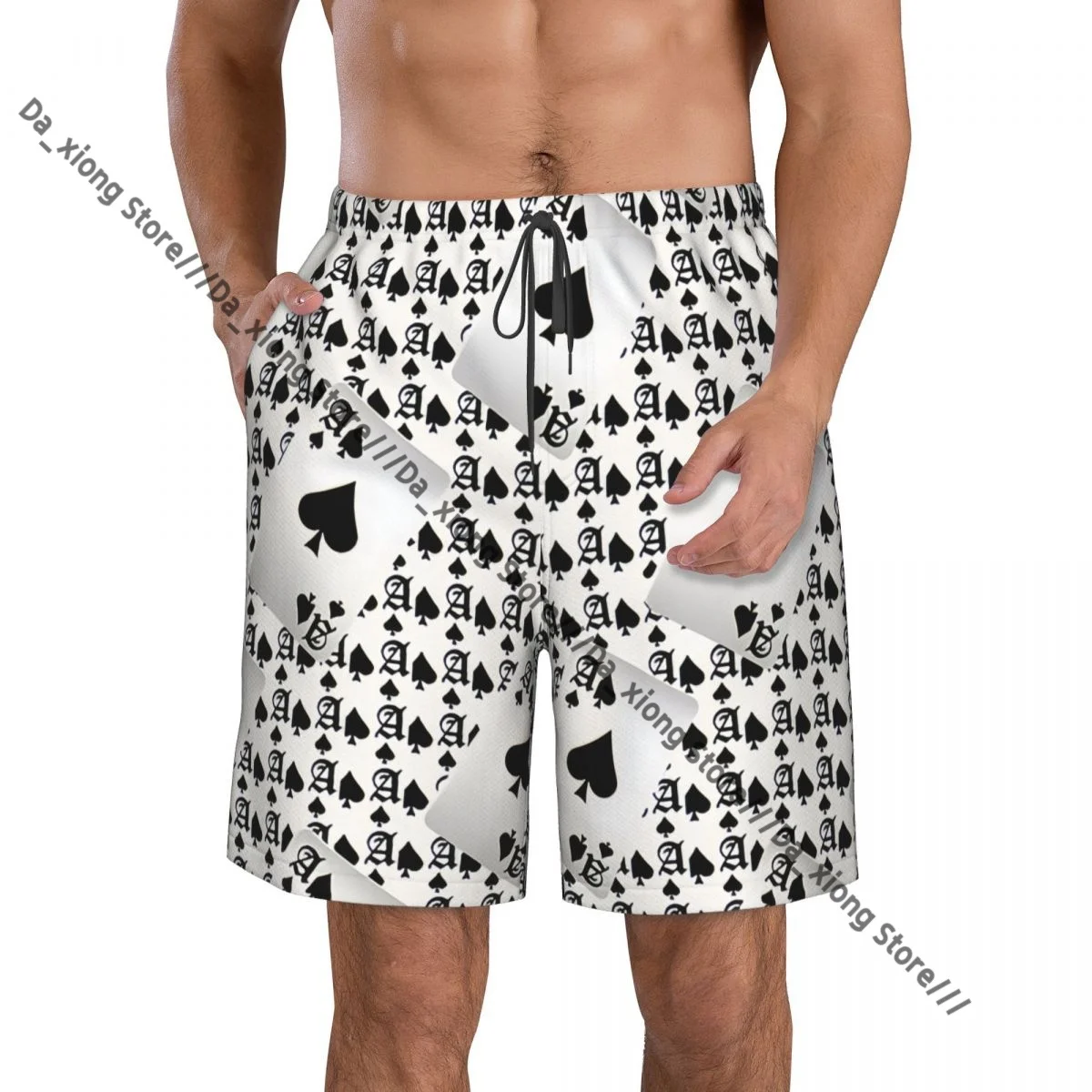 

Mens Swimming Shorts Swimwear Playing Cards Trunks Swimsuit Beach Wear Boardshorts