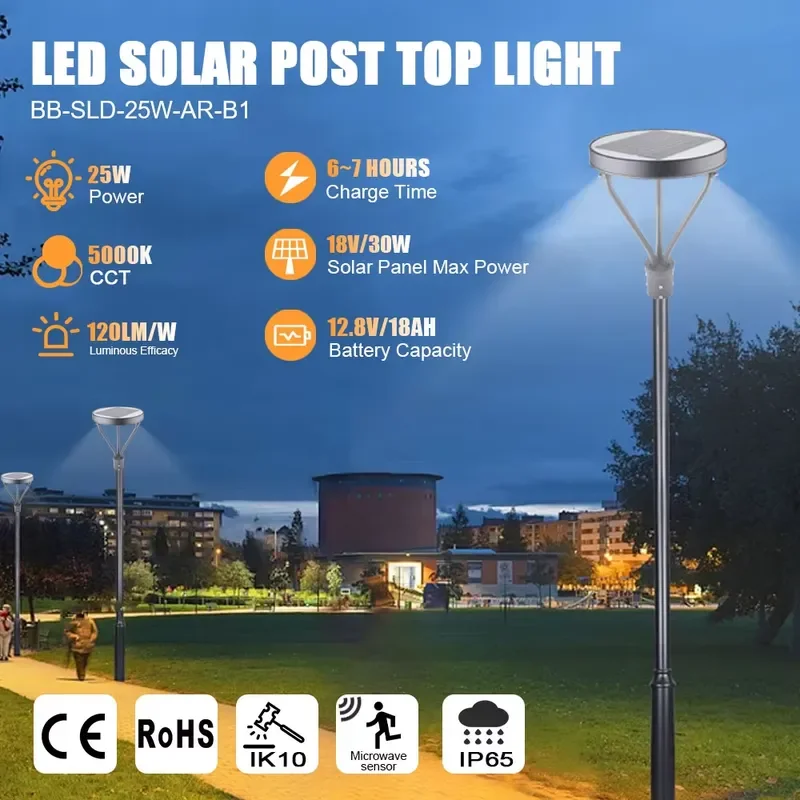 Outdoor High Quality AC Powered Aluminum 25W IP65 Protected 5000K Light with 120 Beam Angle LED Garden Light
