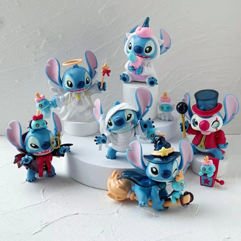 6 Estilos de la Serie Stitch 2: Figura Divertida para Diario, Juguete Artístico de Moda, Muñeco Coleccionable Adorable, Adorno de Escritorio, Regalo de Cumpleaños para Niños y Fans