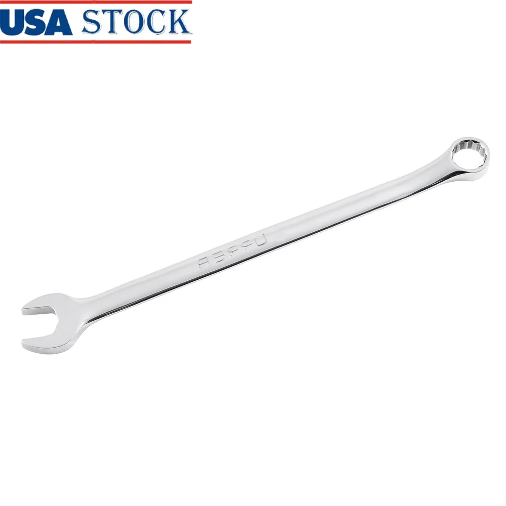 

13mm Extra Long Combination Wrench 12-Point Lobular Design Polished Chrome Finish Torque Increase Oval Handle Anti-Slip 3-Point
