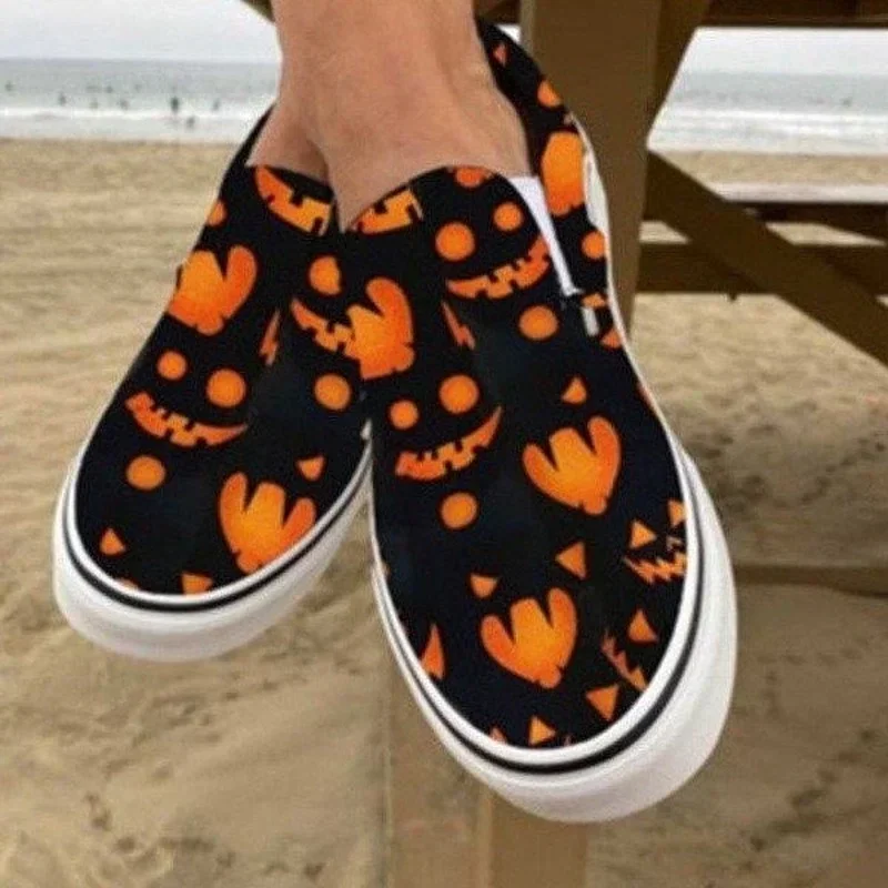 

Sneakers Women Shoes 2023 Autumn Skeleton Printing Flats Women Shoes Slip-on Lazy Canvas Shoes Loafers Zapatos Mujer