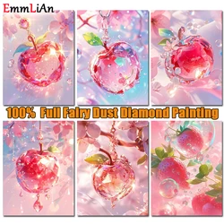 DIY Fairy Dust Diamond Embroidery Kit Rose Flower Apple Crystal Rhinestones Mosaic Landscape New 2024 Diamond Painting Wall Art