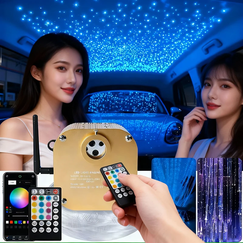 

Оптоволоконная лампа Twinkle Star потолочный комплект Bluetooth APP Smart Control Starry Car LED Light Детская комната Потолок заводской магазин 213