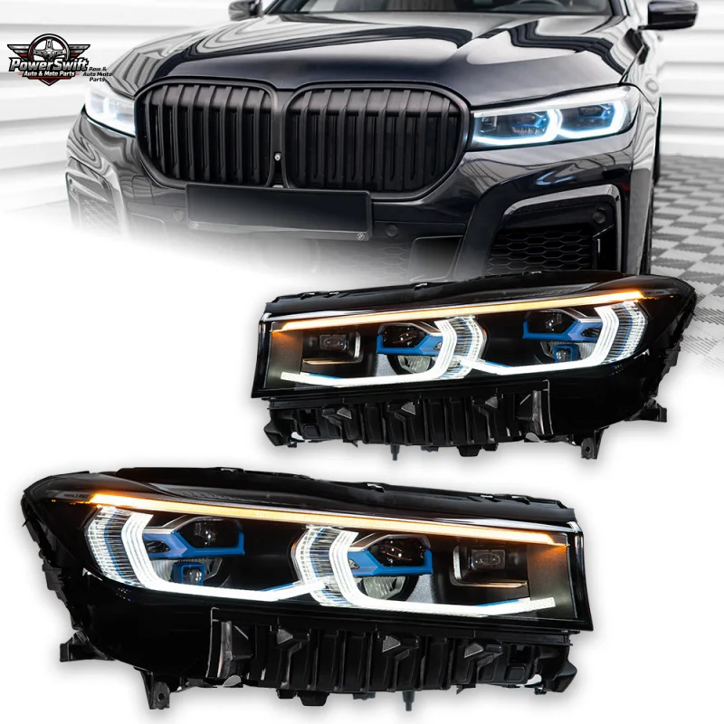 

Suitable for 16-18 BMW 7 Series G12 Headlight Assembly Modification New Blue Frame LED Lens Daytime Running Turn Signal Light
