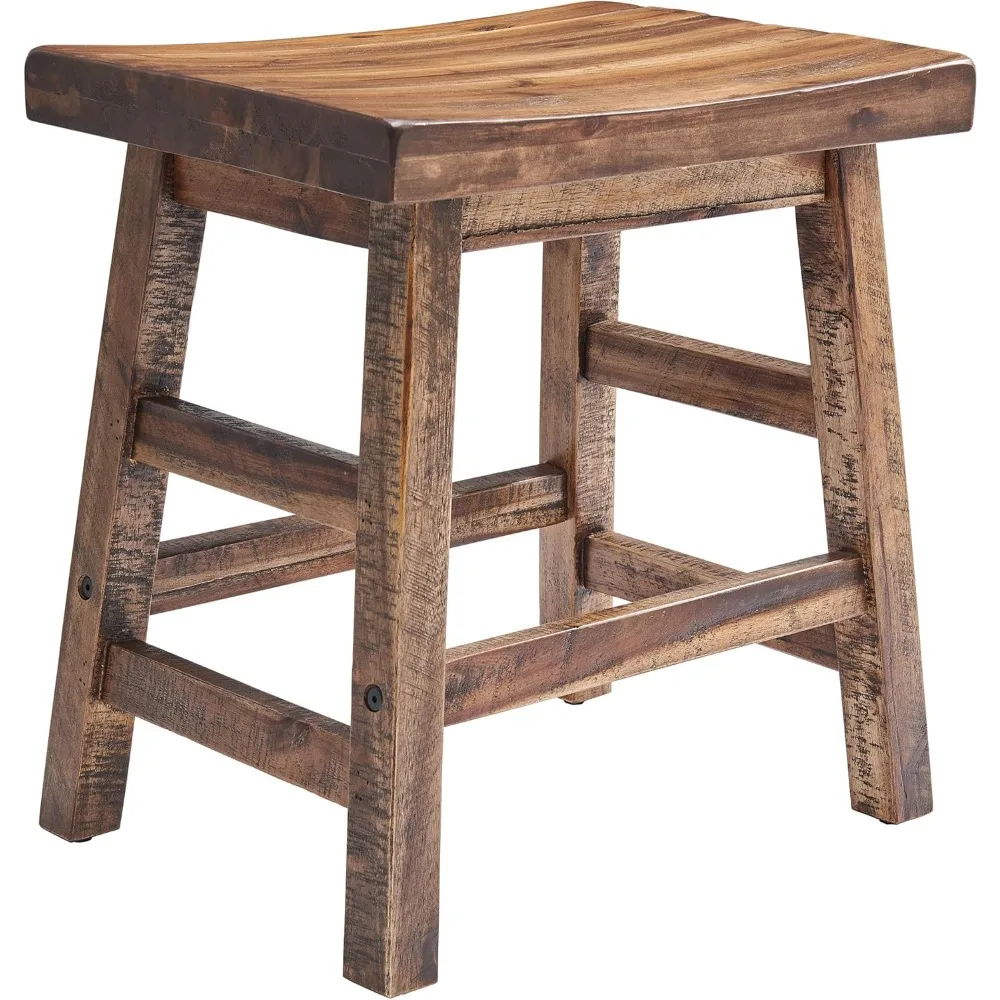 مقعد طعام خشبي صناعي مقاس 20 بوصة - طراز ريفي، طاولة متعددة الاستخدامات أو خيار مقعد إضافي #1
