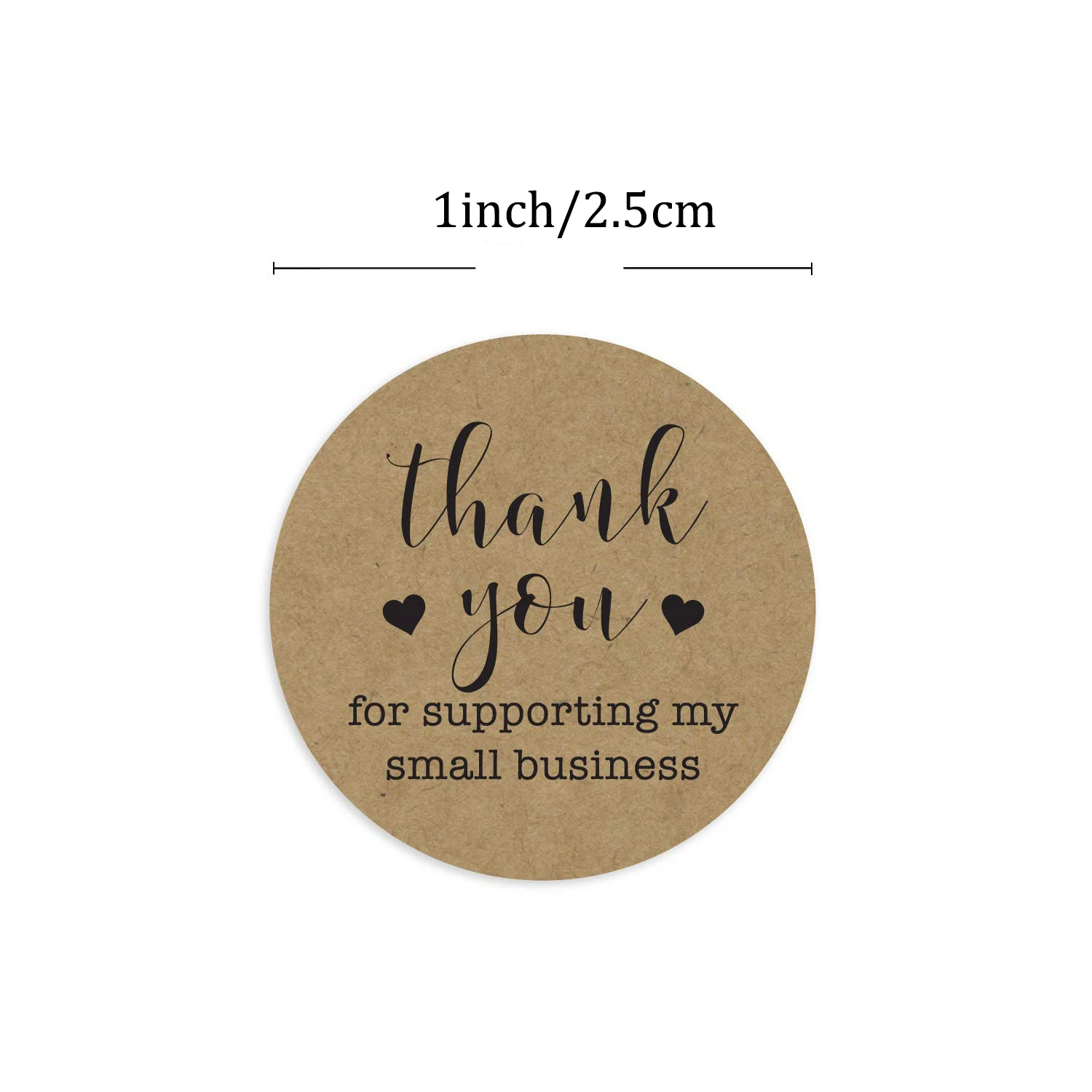 100-500pcs 1inch Kraft paper Thank You Stickers Seal Labels Small Business Supplies Handmade With Love Stickers Cute Stationery