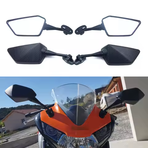 Motorcycle Mirrors Racing Sport Bike Rear View Mirror For Honda CBR F4 F4i/RC51/ RVT1000 DD250E/300/350 HYOSUNG GT Carbon Black