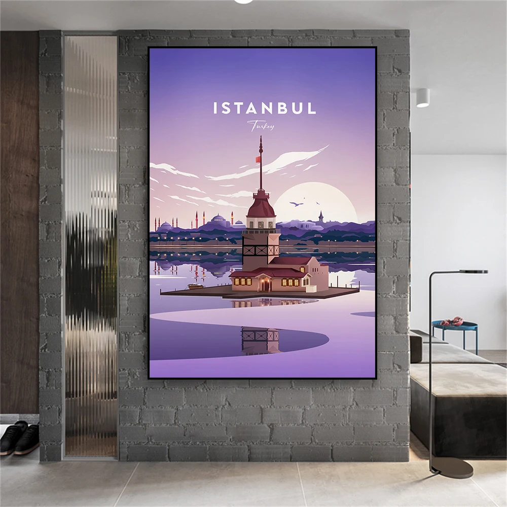 

Istanbul Traditional Travel Print Vintage Turkey Poster Wall Art Prints Modern Home Room Decor Canvas Painting New Home Present