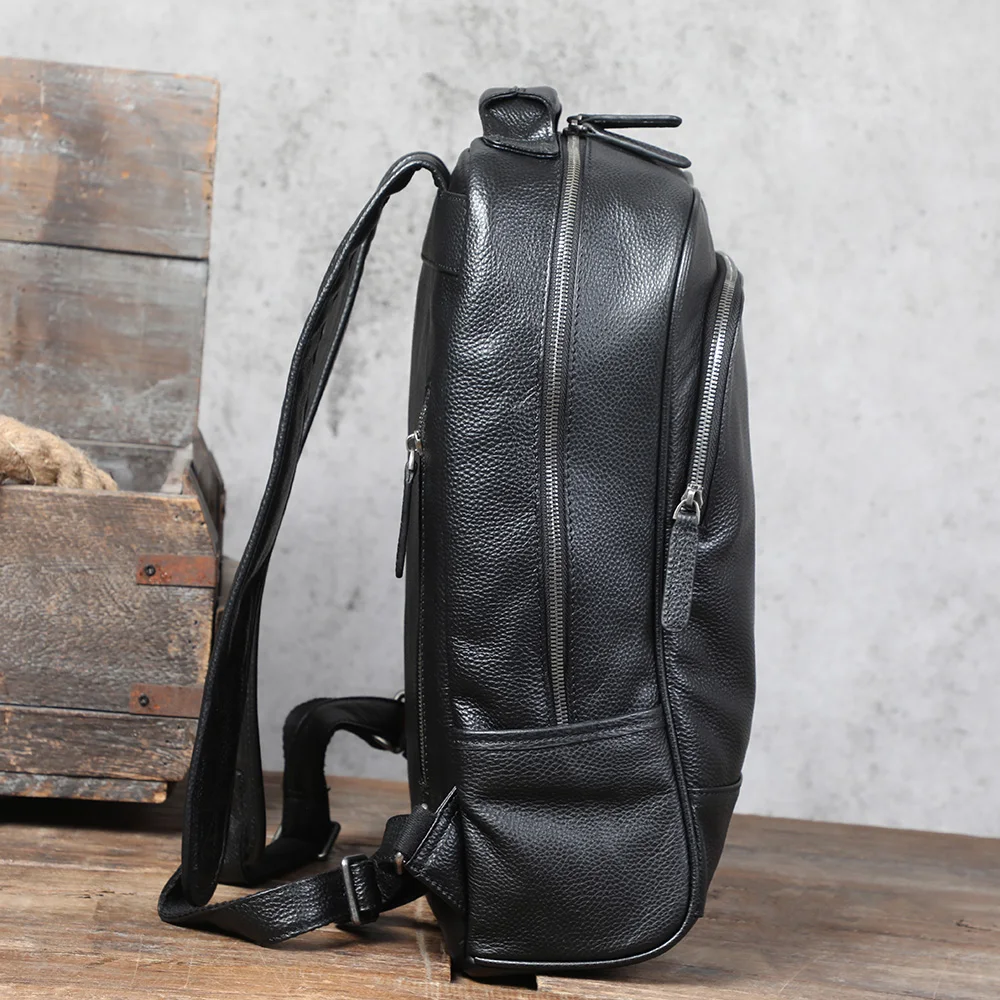 S.WORKER Großer Klassischer Echtleder-Tagesrucksack Geschenk für Männer Lässige Schultaschen Reise-Herrenrucksack – Detail 8