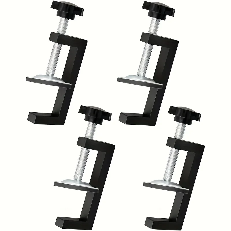 4 Stück Klemme, 10–57 mm, verstellbare Tischklemme, universelle Schraubklemme, kleiner Schreibtischclip für Schlafzimmer, Küche, Badezimmer, Regal