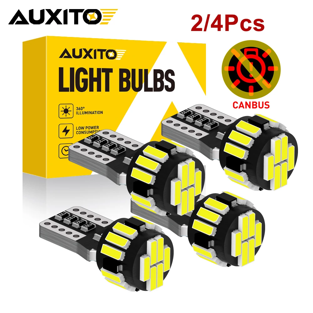 AUXITO 4/2Pcs Canbus T10 W5W LED Car Interior Light 168 194 501 5W5 LED Side Auto Bulb Map Dome Lights for VW Golf 7 BMW E60 E46