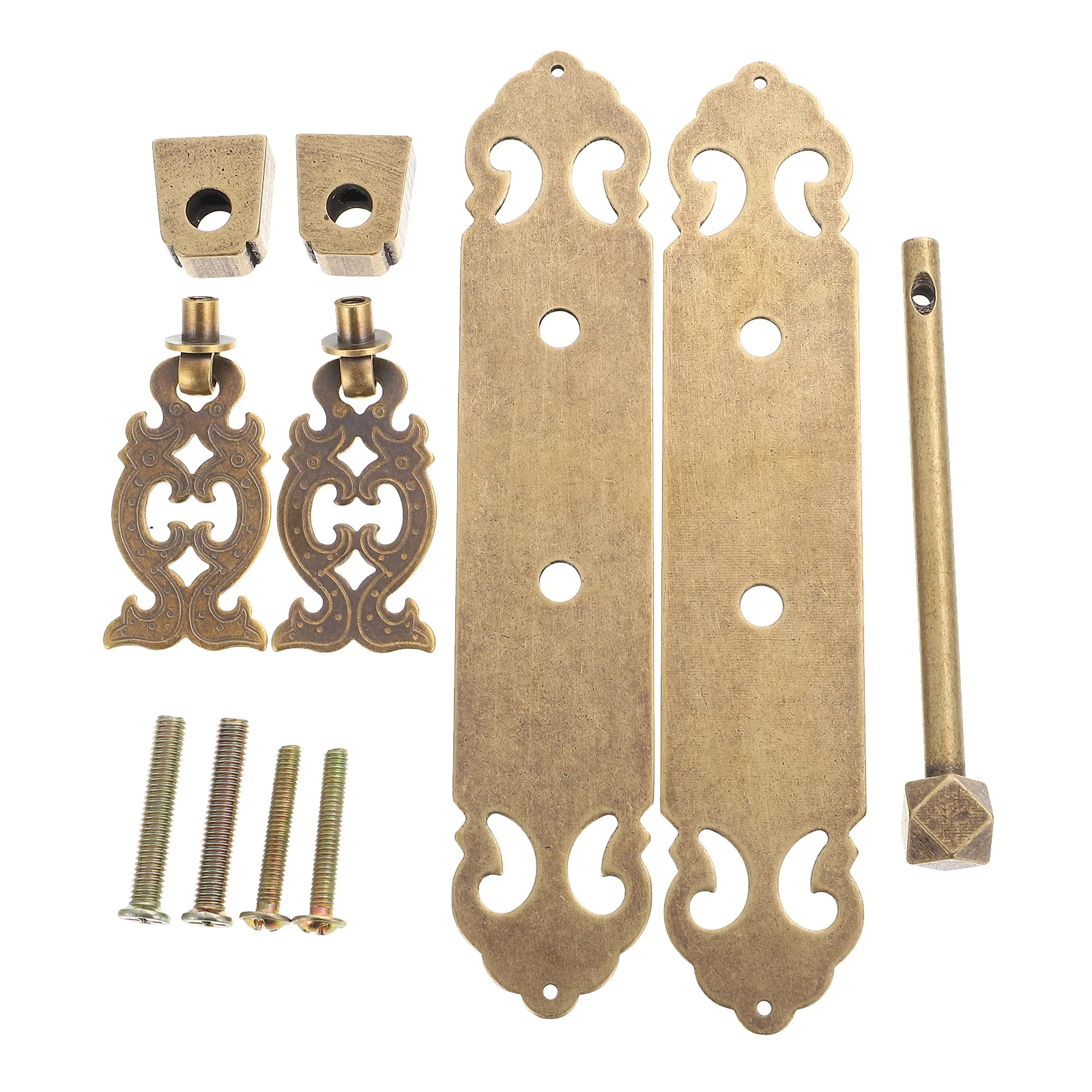 

1 set Brass Cabinet Door Handle Drawer Pulls Knobs Smooth Surface Furniture Hardware Wardrobe Bookcase Decor Retro Style