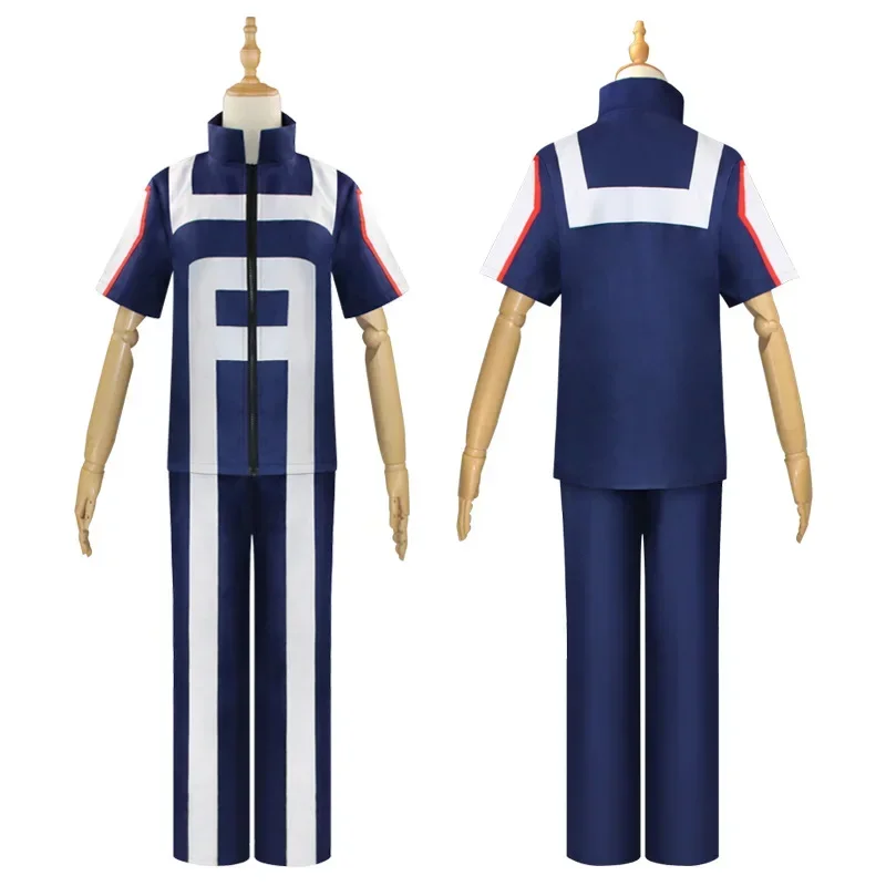 Anime My Hero Academia Iida Tenya Cosplay Costume Todoroki Shoto Bakugou Katsuki College Gymnastics Uniform Sportswear Halloween