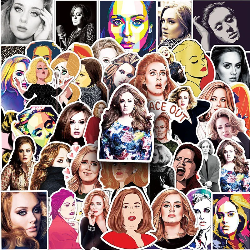 

50PCS Singer Adele Adkins DIY Stickers Phone Trunk Refrigerator Waterproof Anime Stickers Anime Figure Image Toys Sticker Gift