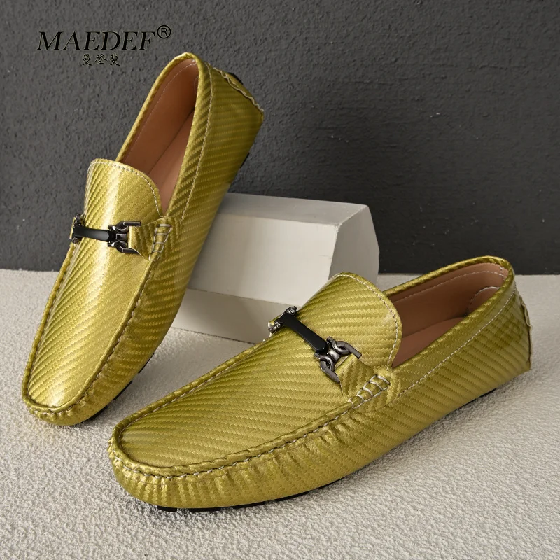 Summer Fashion Loafers Handmade Casual Slip on Shoes PU Leather Men Loafers Outdoor Comfortable Breathable Driving Men's Shoes