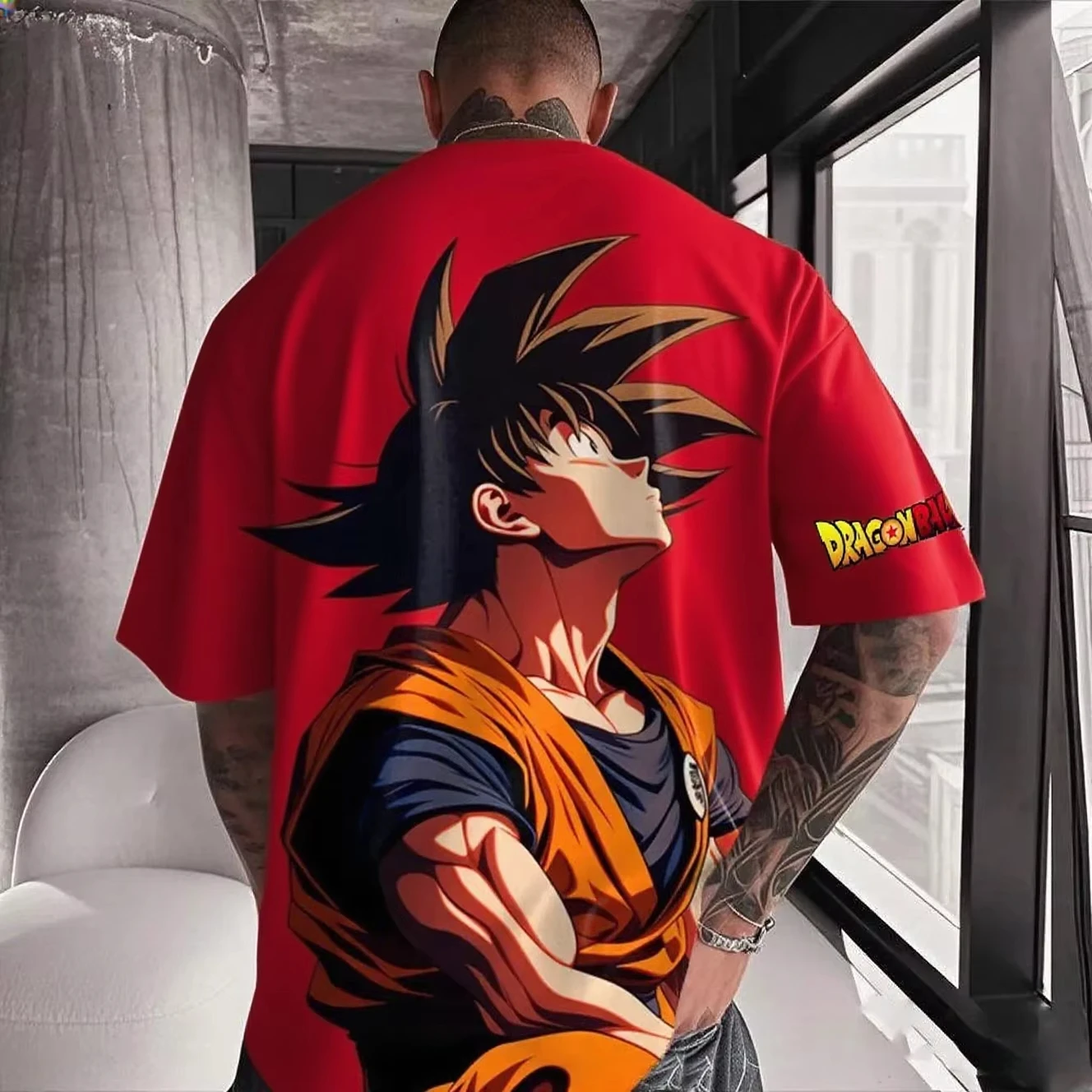 لعبة دراغون بول جوكو أنيمي المتضخم الرجال تي شيرتات قصيرة الاكمام القطن الشارع الشهير الصيف الجرافيك المحملة بلايز عادية ملابس رجالي عصرية