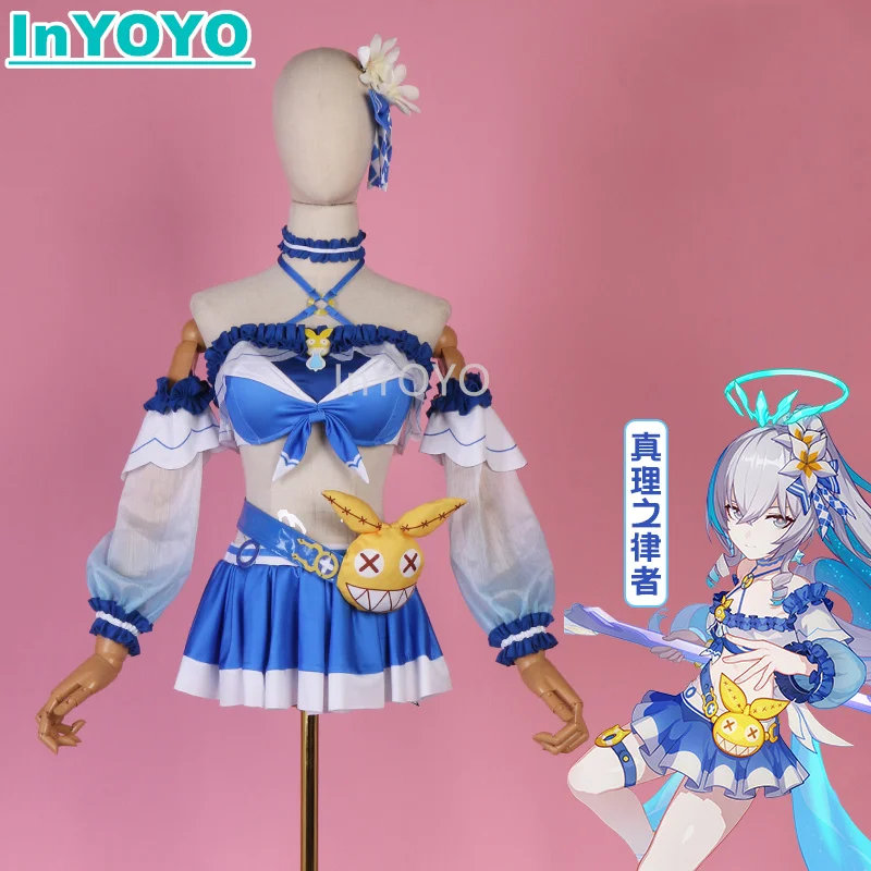 InYOYO Bronya Zaychik Cosplay Costume Honkai Impact 3rd Lovely Swimsuit Swimwear Summer Dress Uniform Halloween Party Outfit For