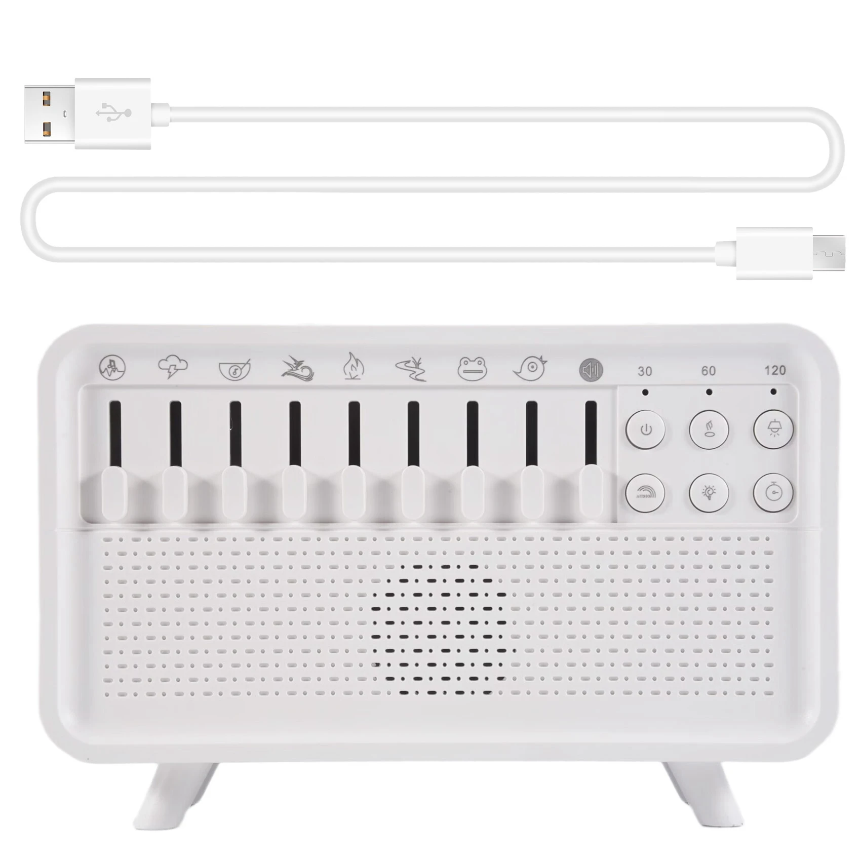 Y47A White Noise Machine Diffuser for Aroma Diffuser Humidifier with 8 Sounds Night Light Bluetooth Speaker