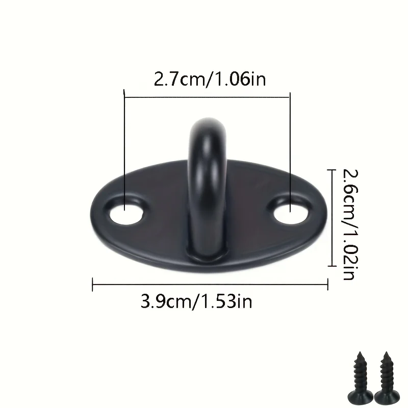 4Pcs Black Ceiling Mount Hook Base Ceiling Fans/Leisure Sofa/Sandbags/Hammocks/Rings Fixed Hanging Hook Stainless Steel