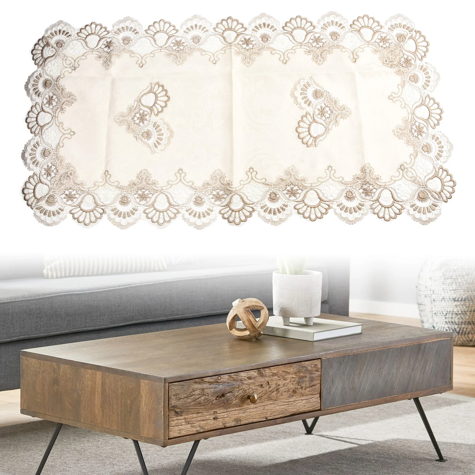 50x100cm Rectangle Embroidered Coffee Tablecloth for western Tea Cloth Kitchen Dinning Table Cover Home Decoration