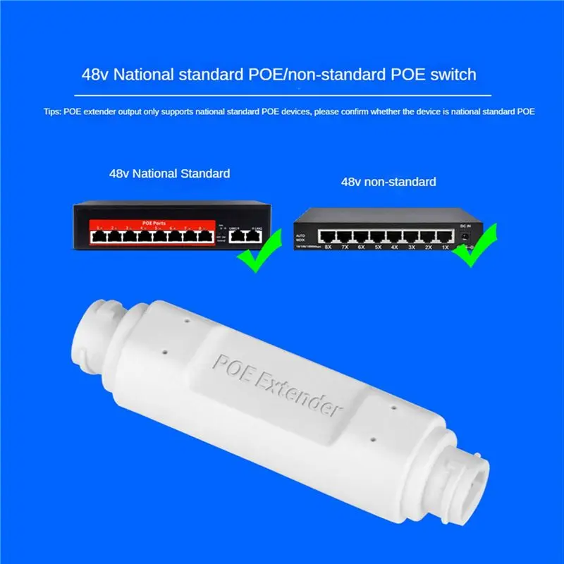 Stylish-2X 1 In 1 Out POE Repeater Network Extender Outdoor Waterproof 250M Extension One In Two Output 48V Poe Switch view 5