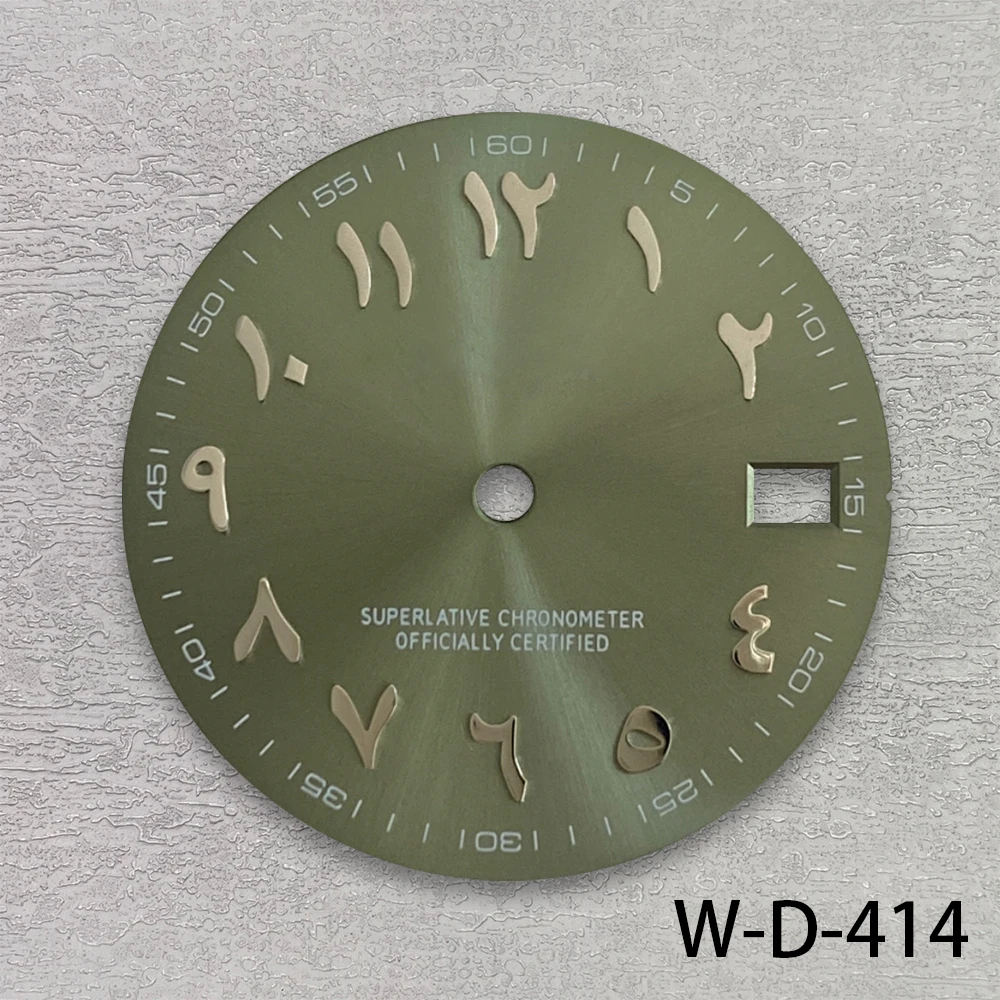 28.5 مللي متر S شعار الطلب العربي صالح NH35/NH36 اليابانية الحركة التلقائية عالية الجودة أشعة الشمس ساعة مزدوجة تعديل الملحقات